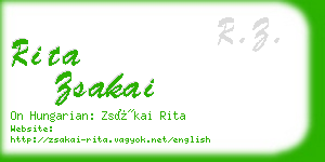 rita zsakai business card